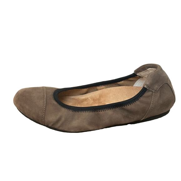 Vionic Womens Size 7 Prim Natalia Suede Flats Dark Taupe Brown Slip On - Picture 3 of 11